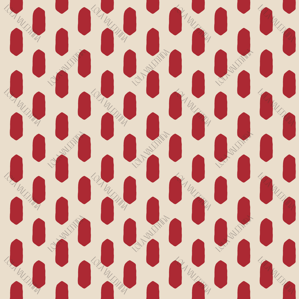 Red Abstract Oval