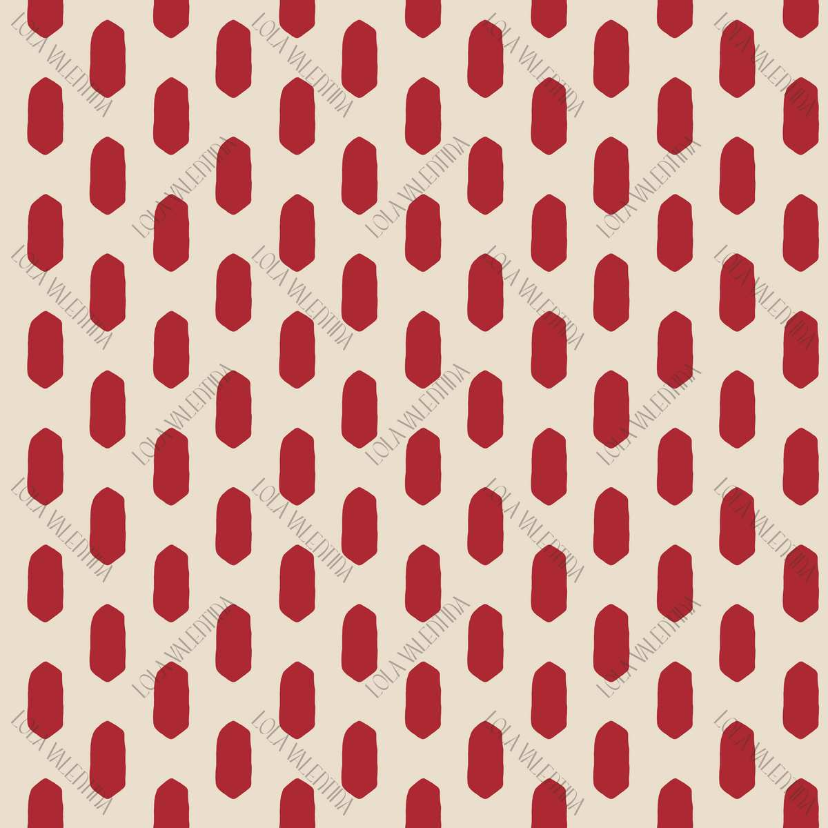 Red Abstract Oval